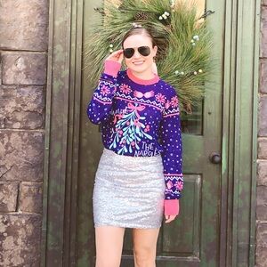 Purple and Pink Luna Lovegood Christmas Sweater